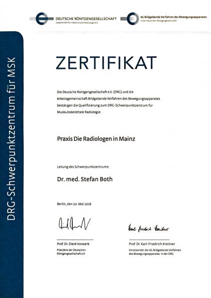 DRG-Zertifikat